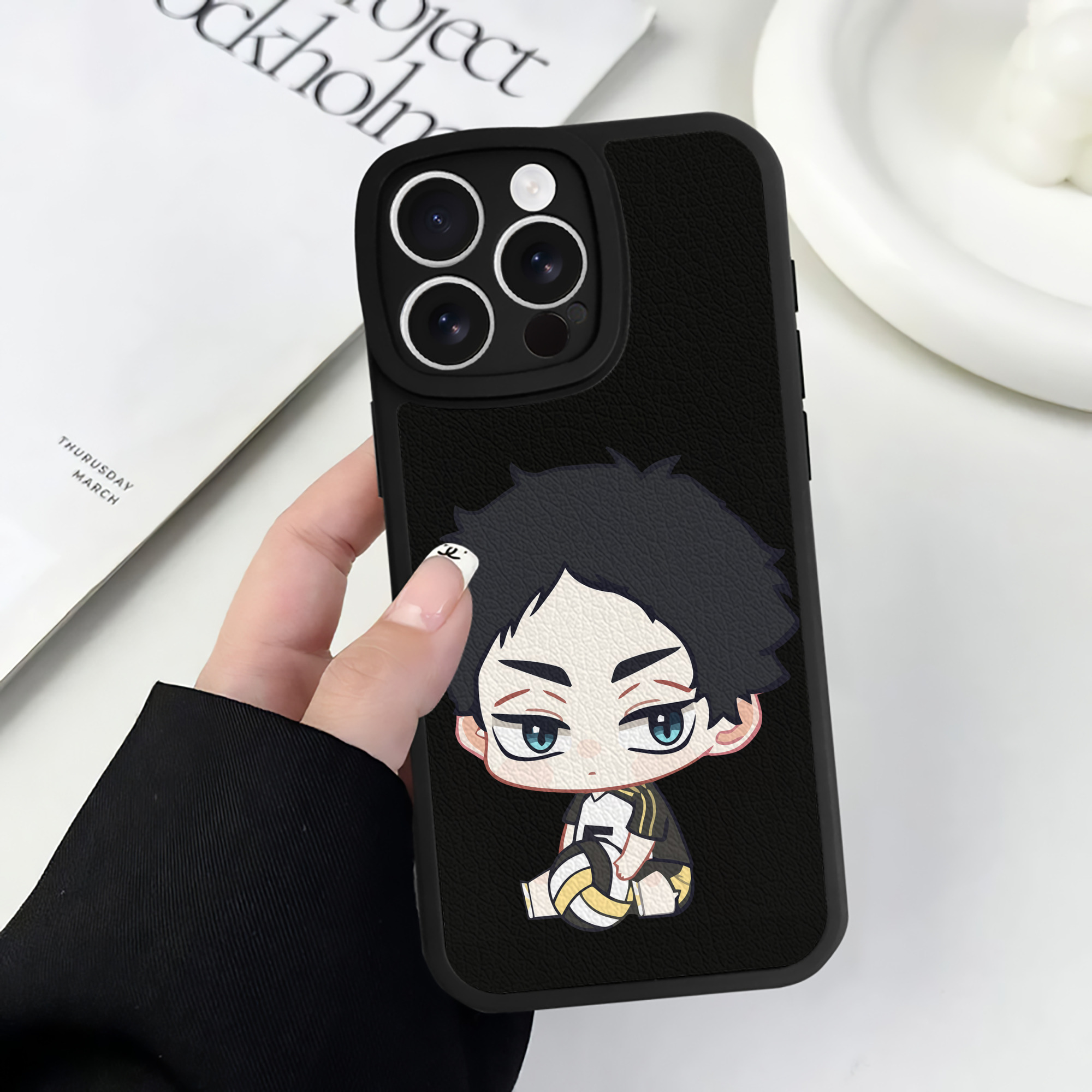 （画像用） ハイキュー!! Haikyu!! 【iPhone 16シリーズ対応】シリコンスマホケース（レザー調） 材質：シリコン